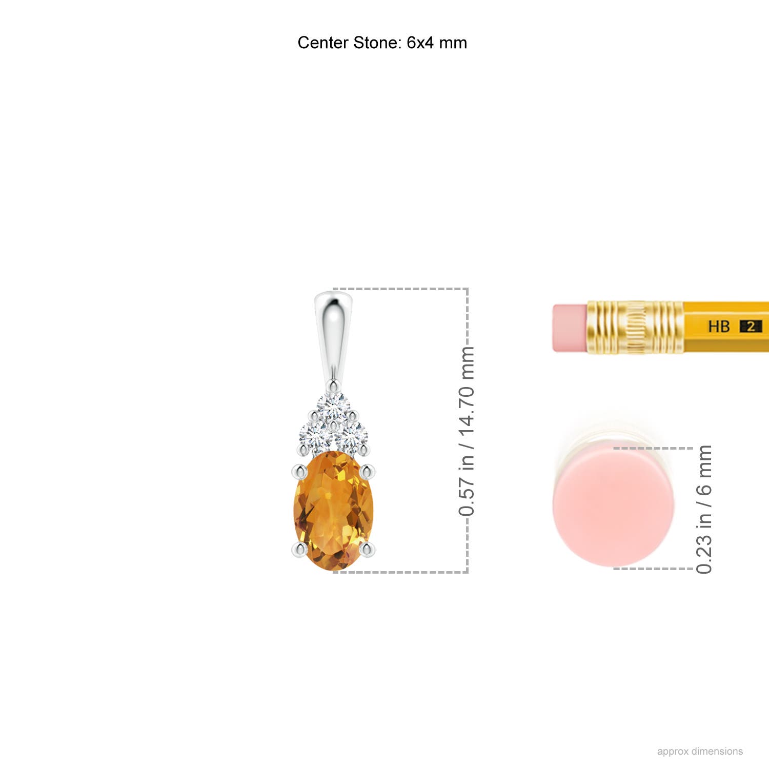 AA - Citrine / 0.46 CT / 14 KT White Gold