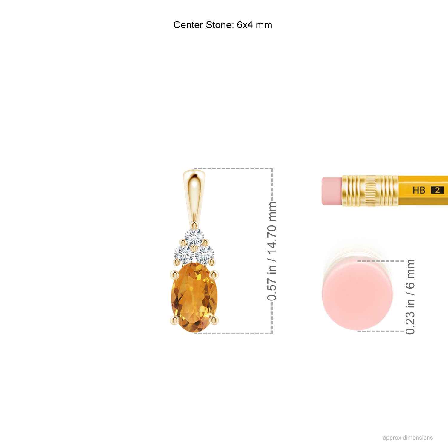 AA - Citrine / 0.46 CT / 14 KT Yellow Gold