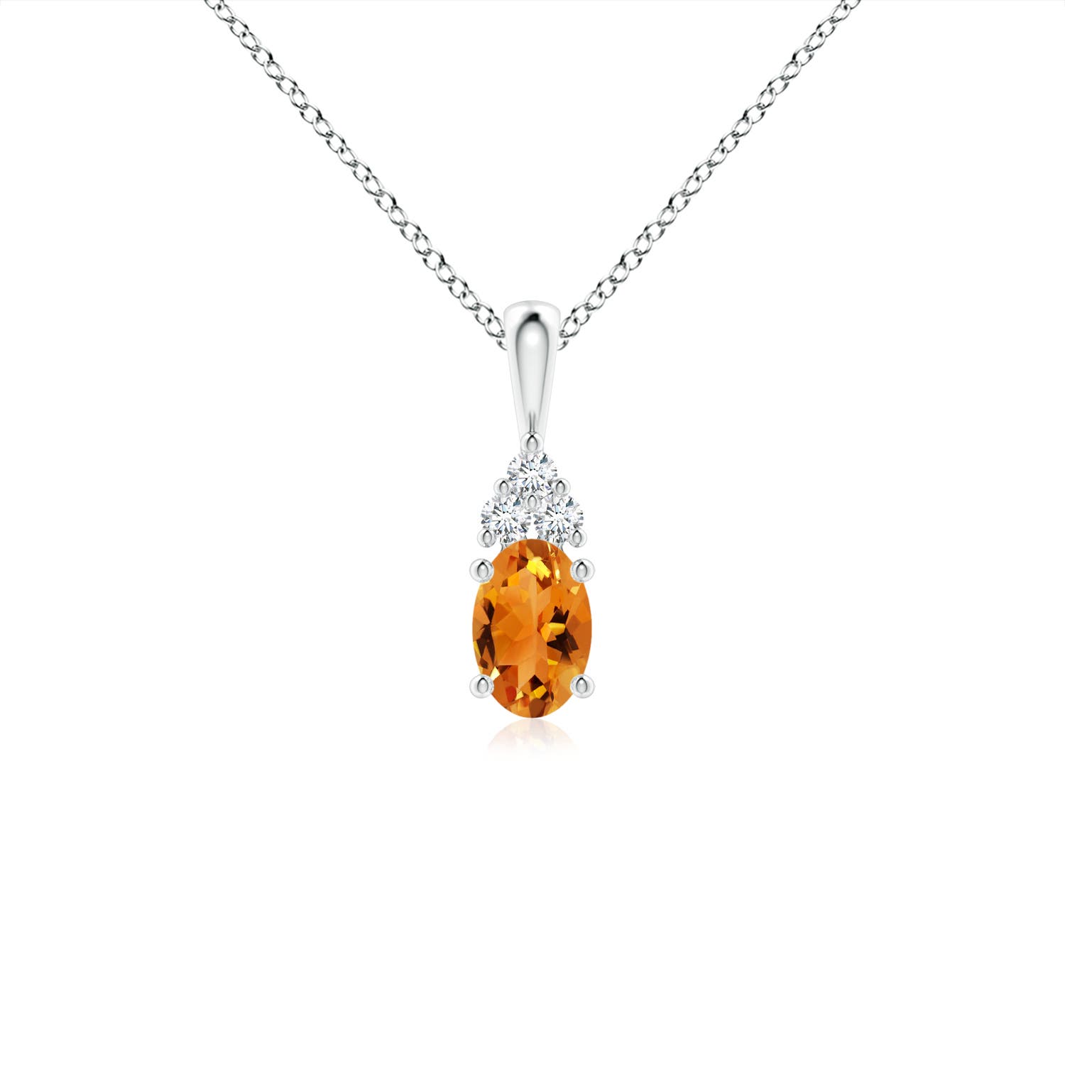 AAA - Citrine / 0.46 CT / 14 KT White Gold