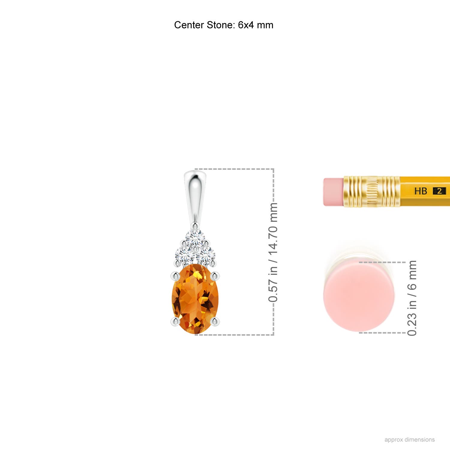 AAA - Citrine / 0.46 CT / 14 KT White Gold