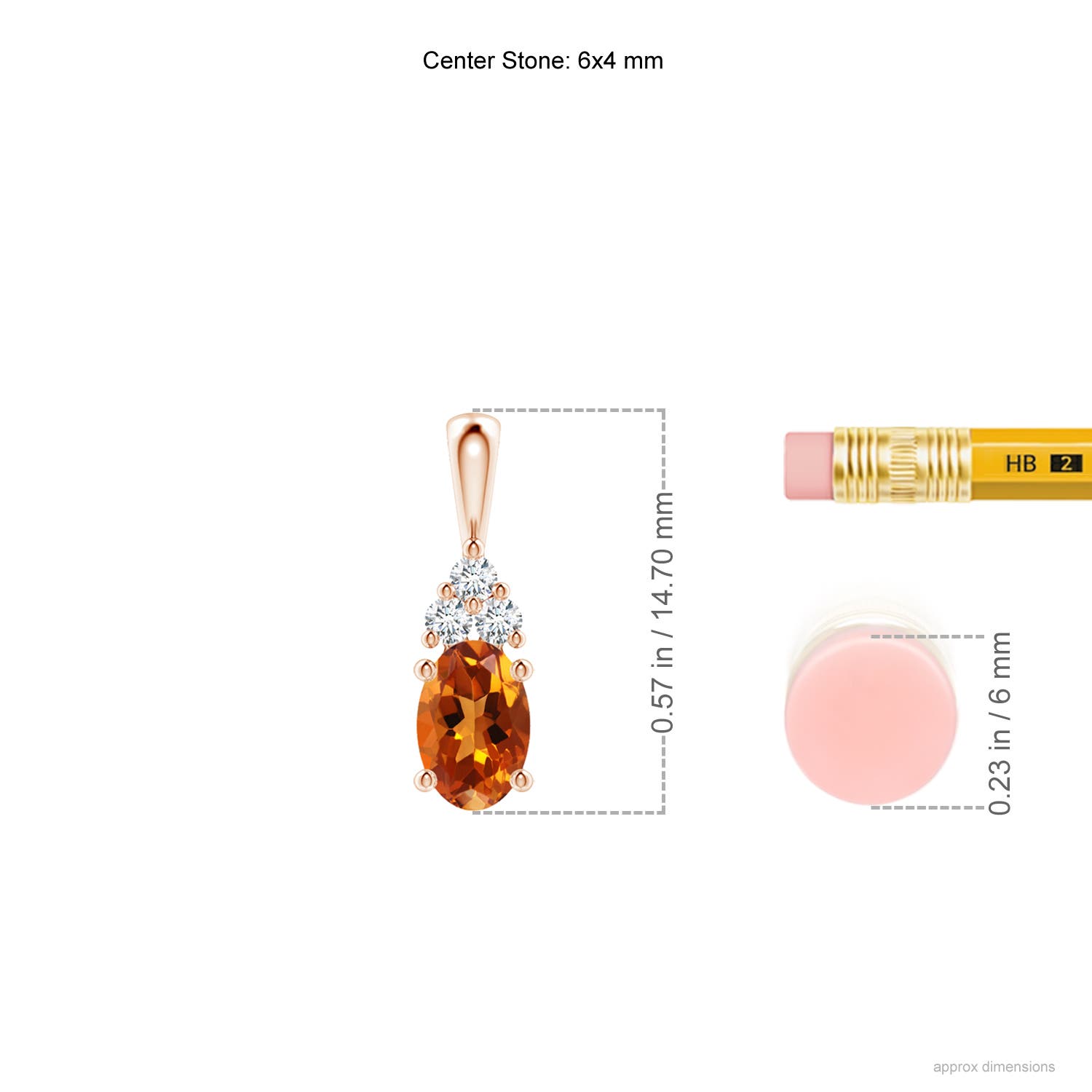 AAAA - Citrine / 0.46 CT / 14 KT Rose Gold