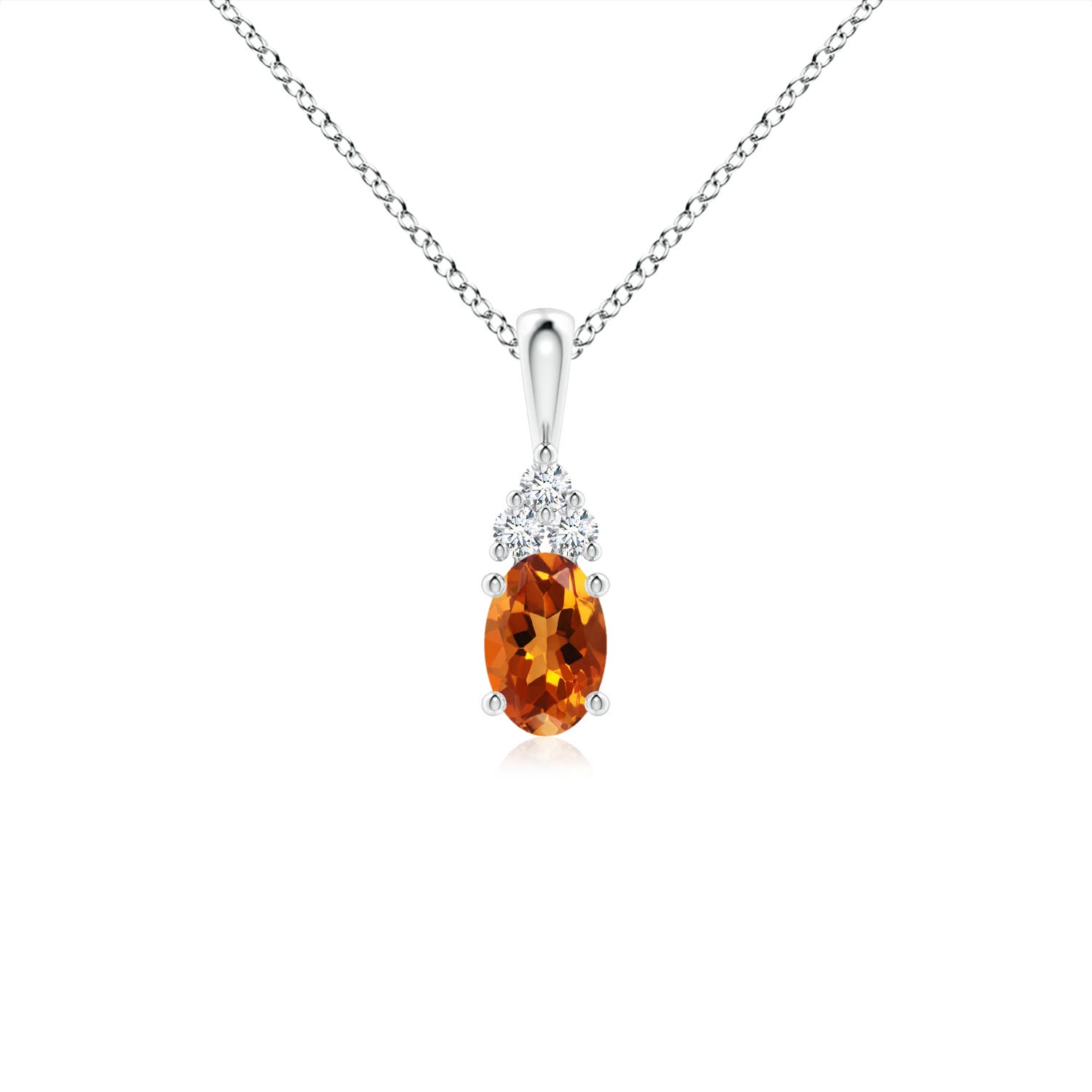 AAAA - Citrine / 0.46 CT / 14 KT White Gold