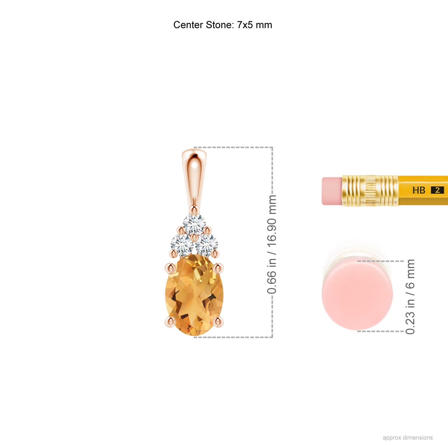 A - Citrine / 0.86 CT / 14 KT Rose Gold