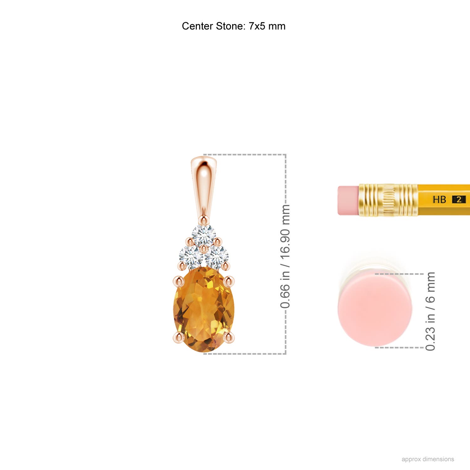 AA - Citrine / 0.86 CT / 14 KT Rose Gold