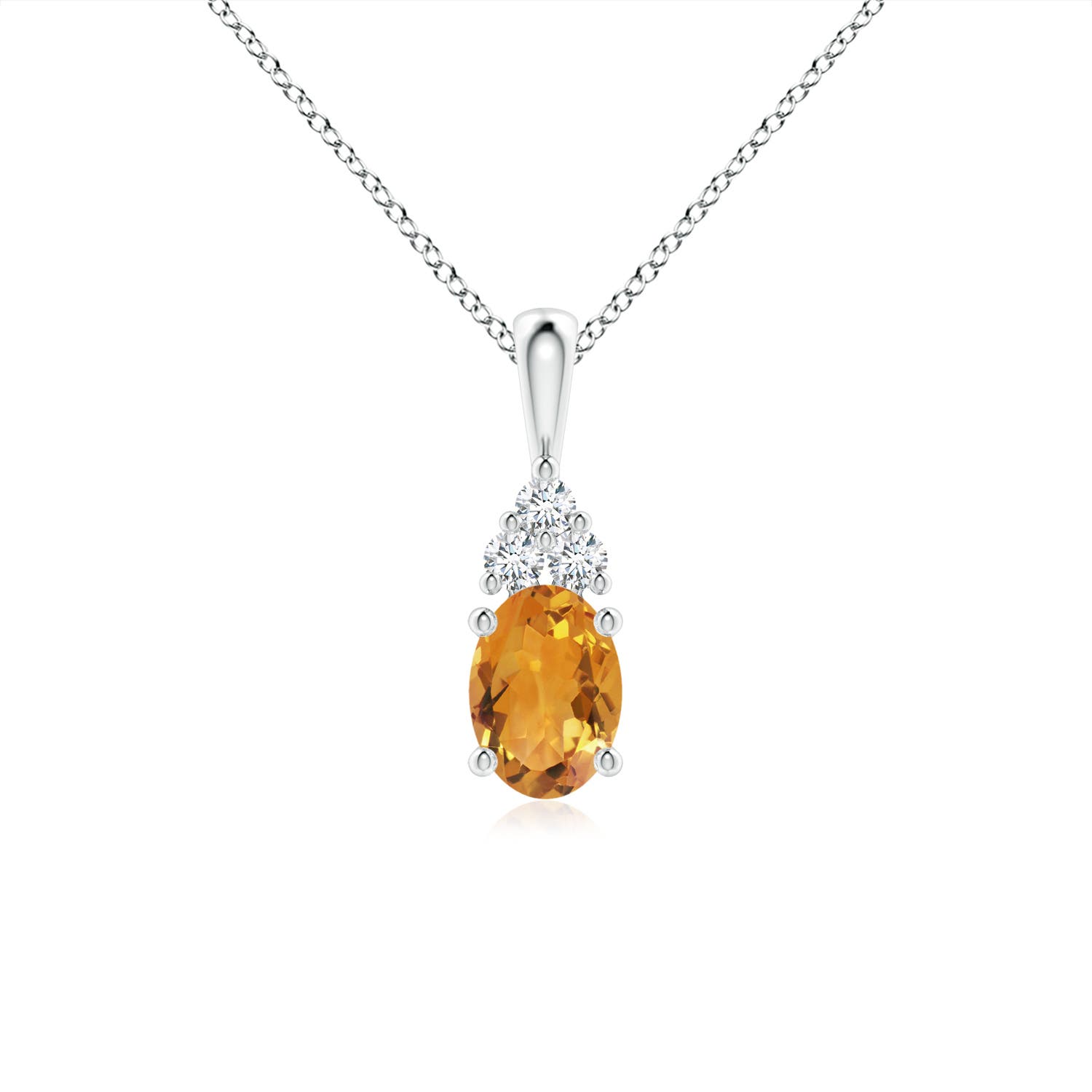 AA - Citrine / 0.86 CT / 14 KT White Gold