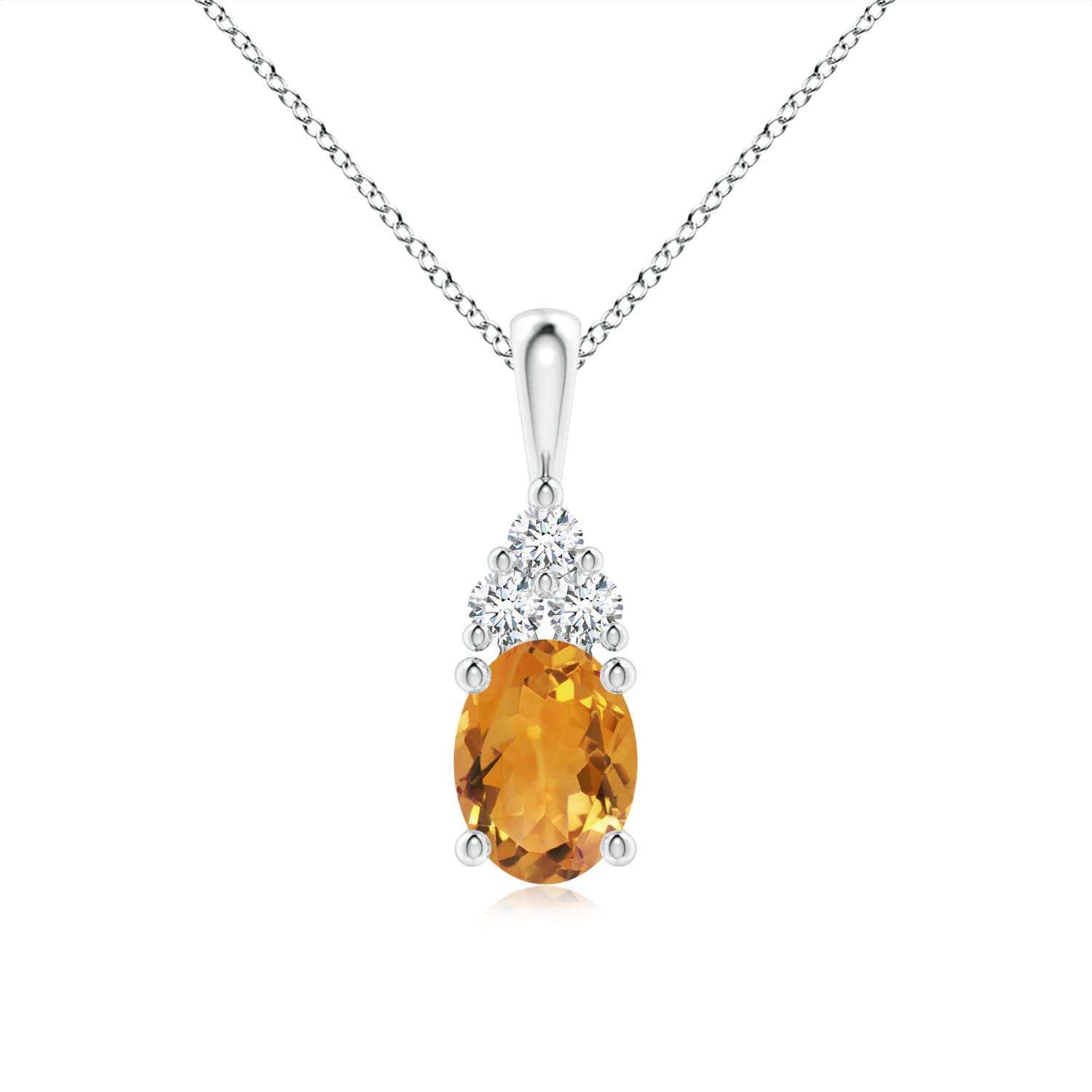 AA - Citrine / 1.31 CT / 14 KT White Gold