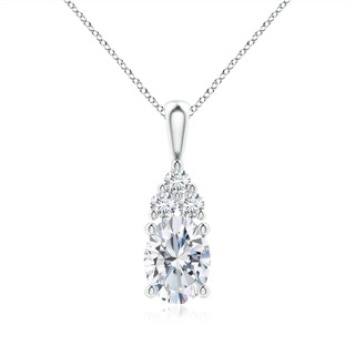 8.5x6.5mm GVS2 Oval Diamond Solitaire Pendant with Trio Diamond in P950 Platinum