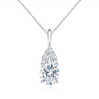 9x7mm GVS2 Oval Diamond Solitaire Pendant with Trio Diamond in P950 Platinum