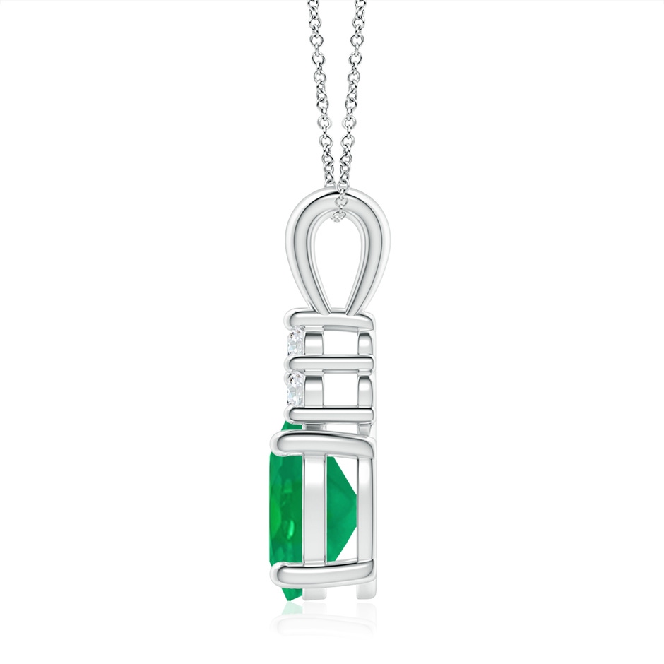 10x8mm AA Oval Emerald Solitaire Pendant with Trio Diamond in P950 Platinum side 199