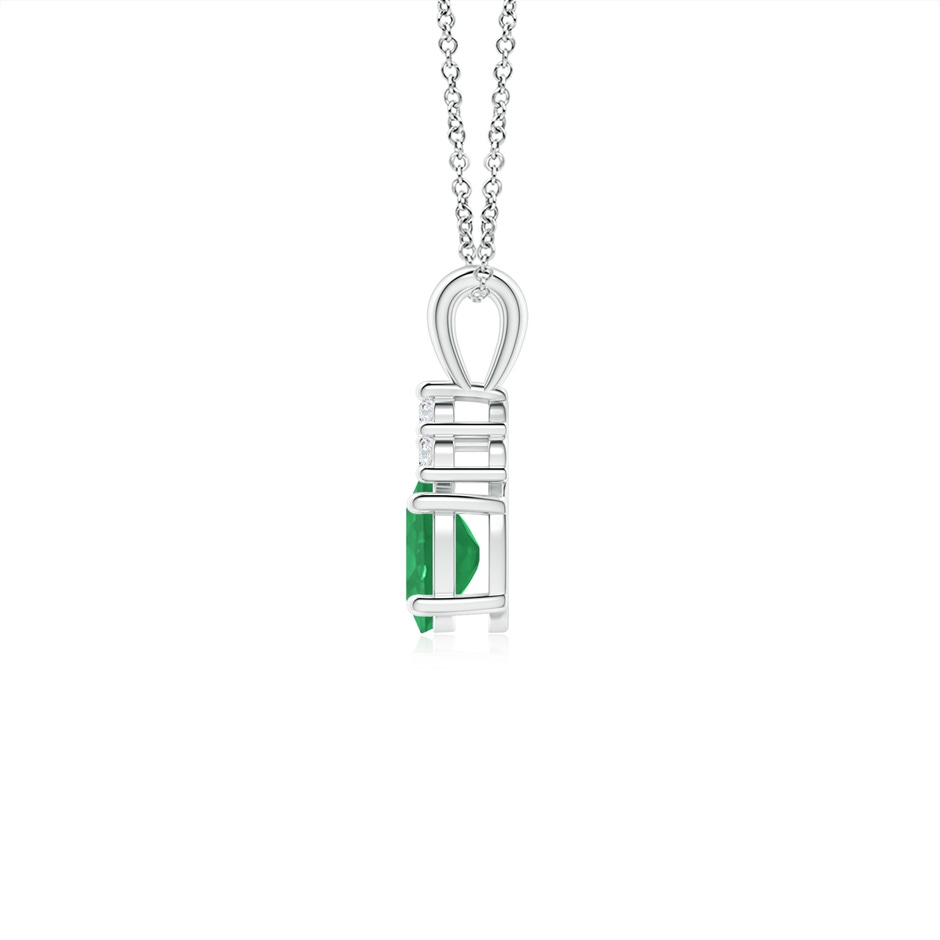 6x4mm A Oval Emerald Solitaire Pendant with Trio Diamond in P950 Platinum side 199