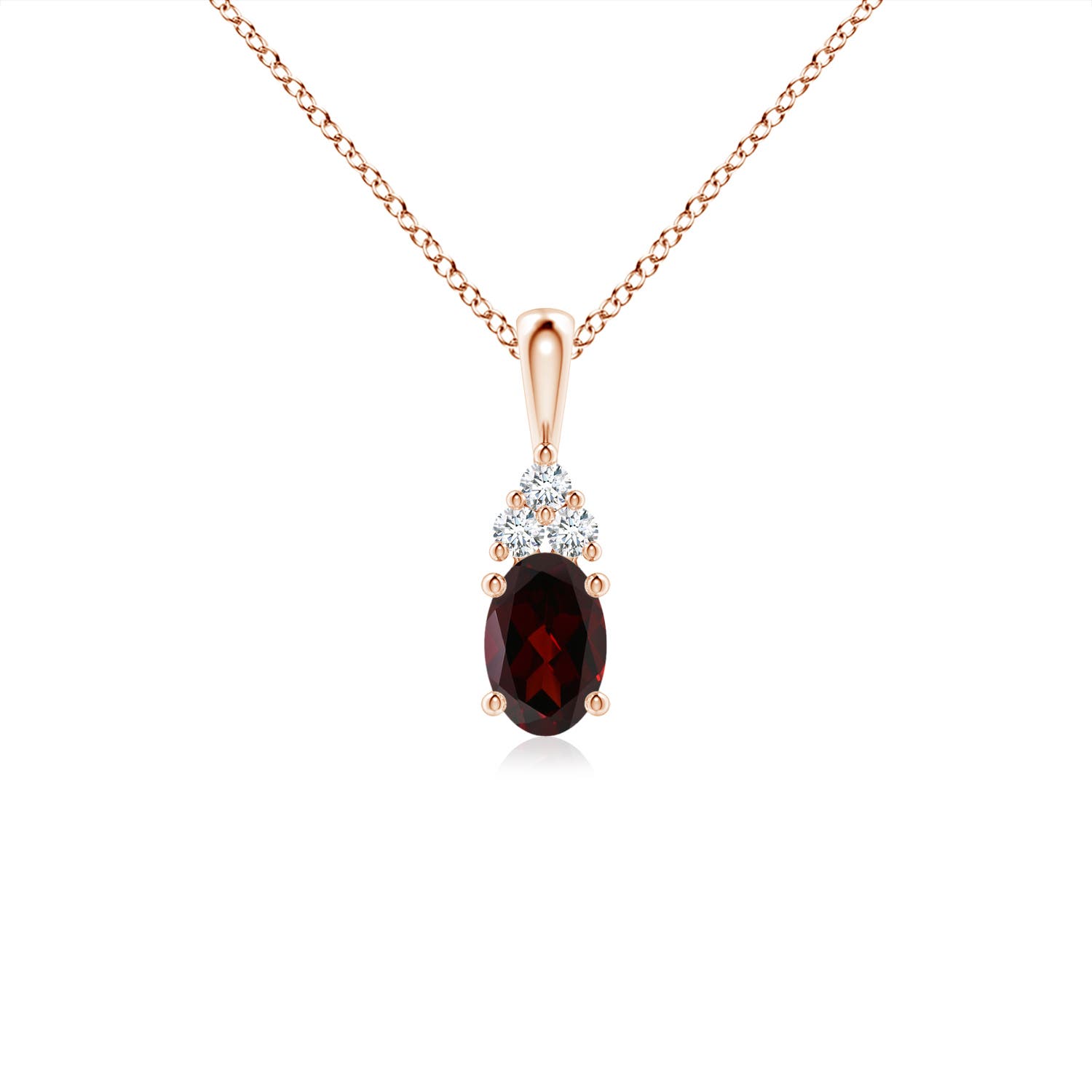 A - Garnet / 0.61 CT / 14 KT Rose Gold