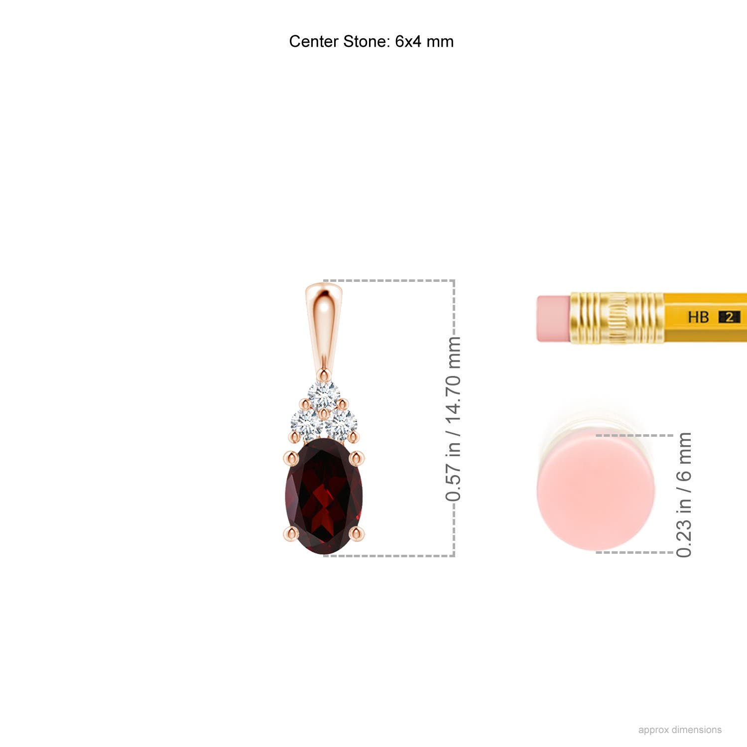 A - Garnet / 0.61 CT / 14 KT Rose Gold