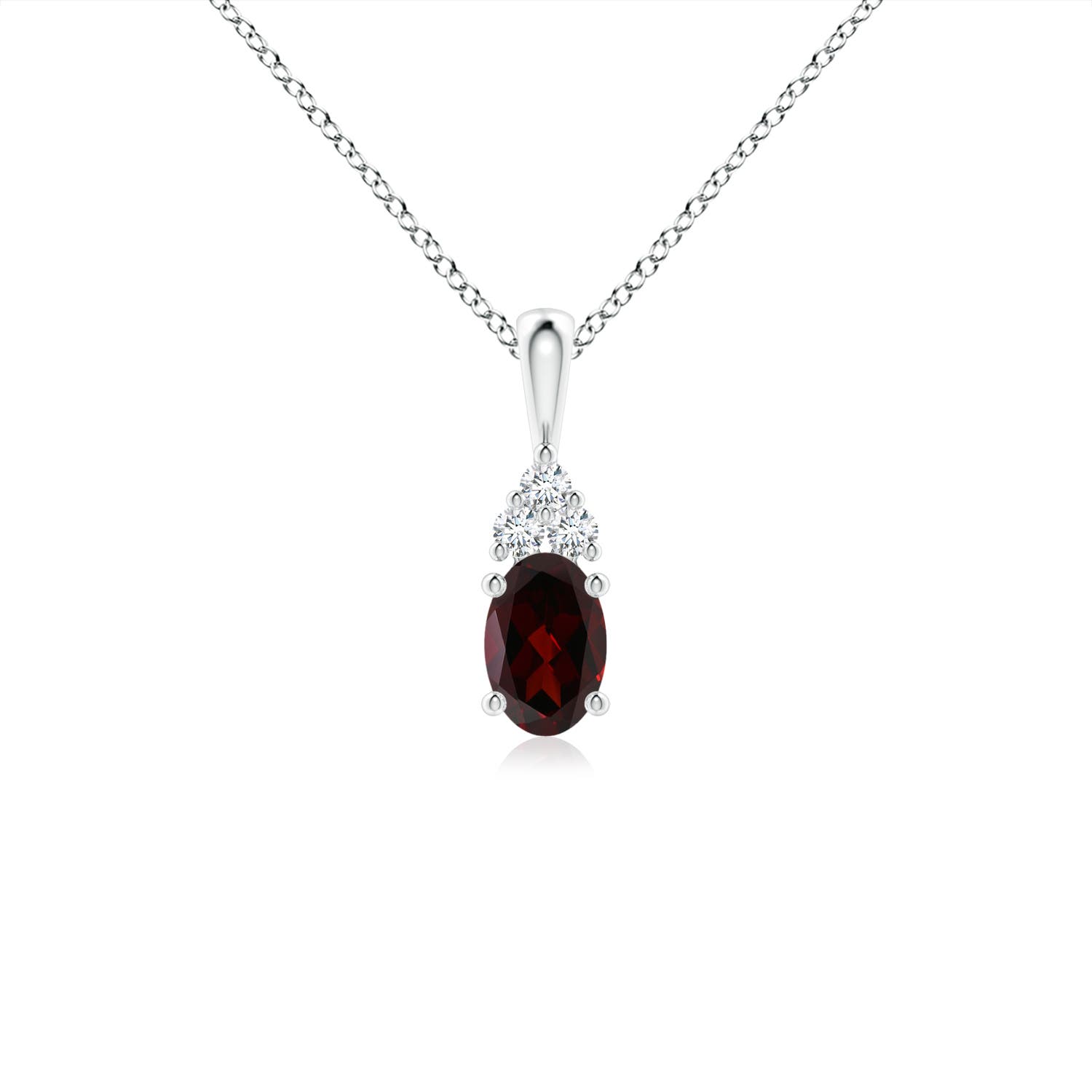 A - Garnet / 0.61 CT / 14 KT White Gold