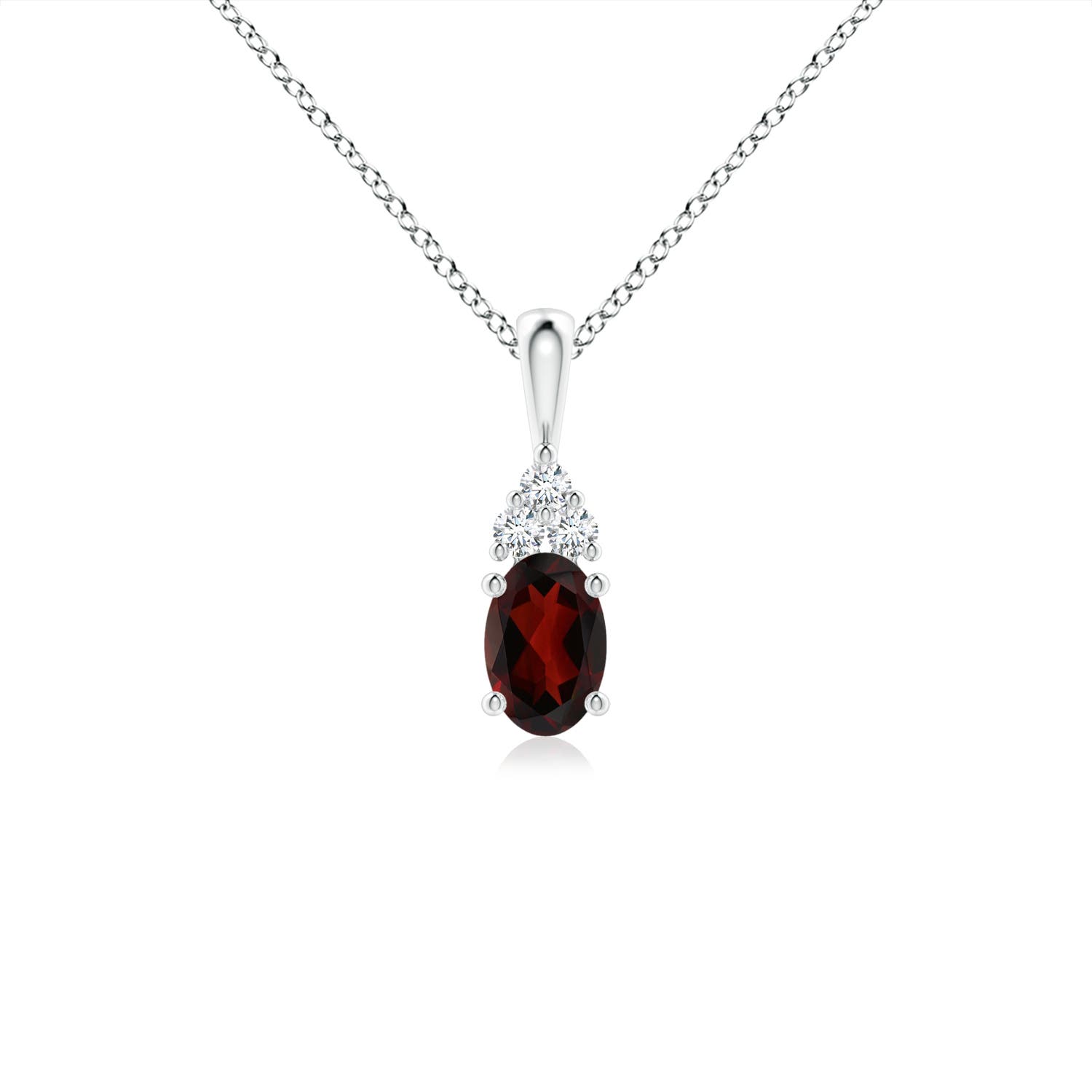 AA - Garnet / 0.61 CT / 14 KT White Gold