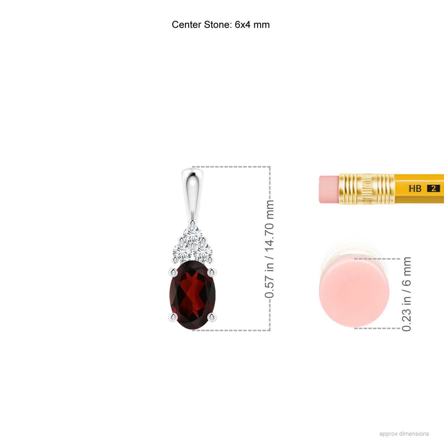 AA - Garnet / 0.61 CT / 14 KT White Gold