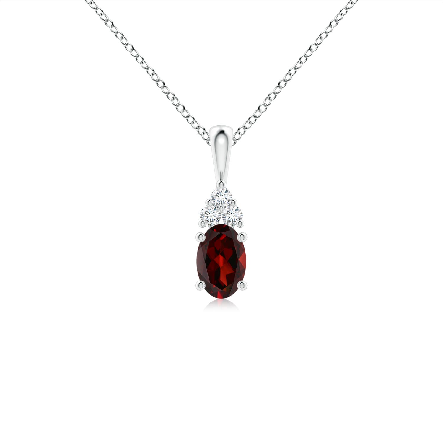 AAA - Garnet / 0.61 CT / 14 KT White Gold