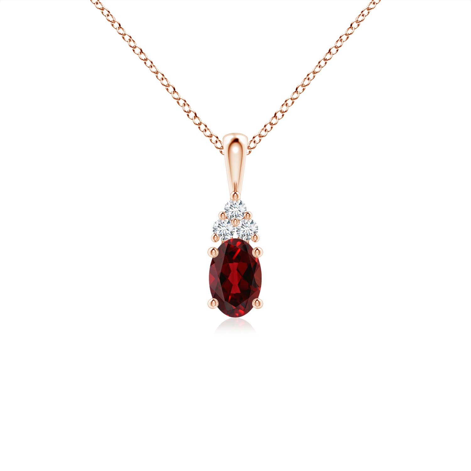 AAAA - Garnet / 0.61 CT / 14 KT Rose Gold