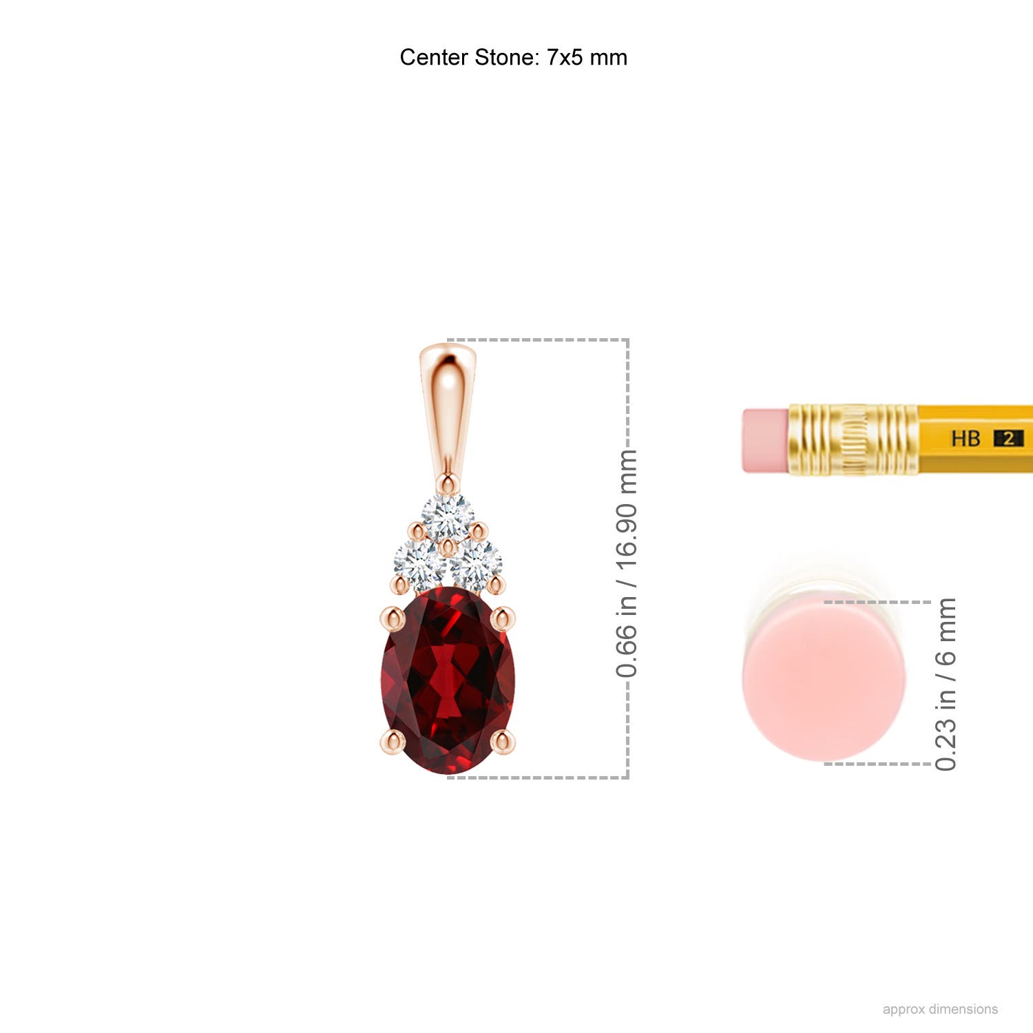 AAAA - Garnet / 1.01 CT / 14 KT Rose Gold