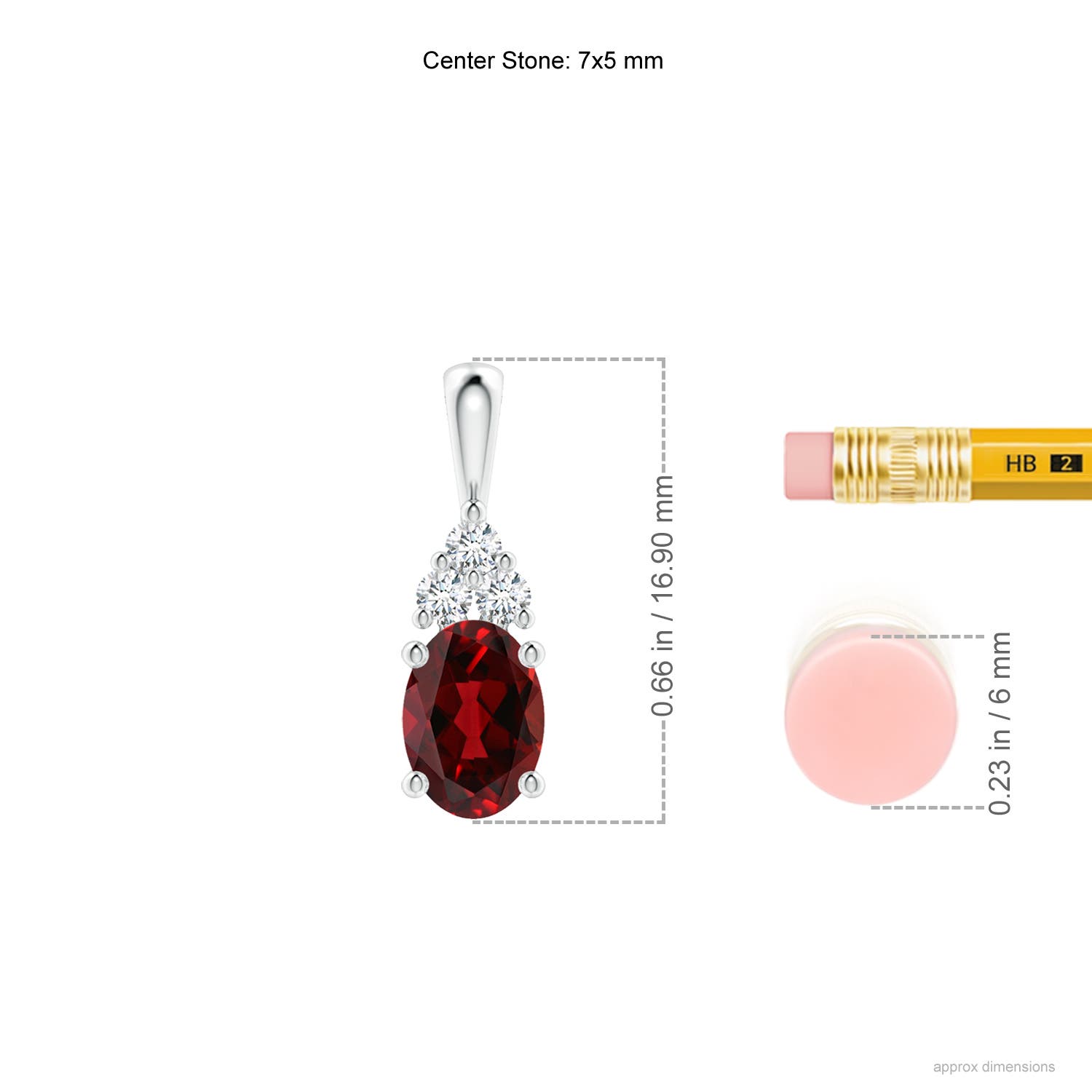 AAAA - Garnet / 1.01 CT / 14 KT White Gold