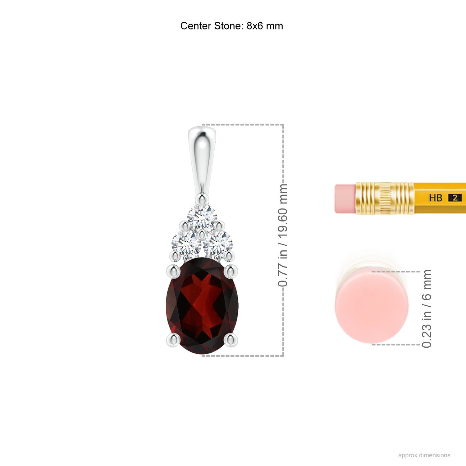 AA - Garnet / 1.66 CT / 14 KT White Gold