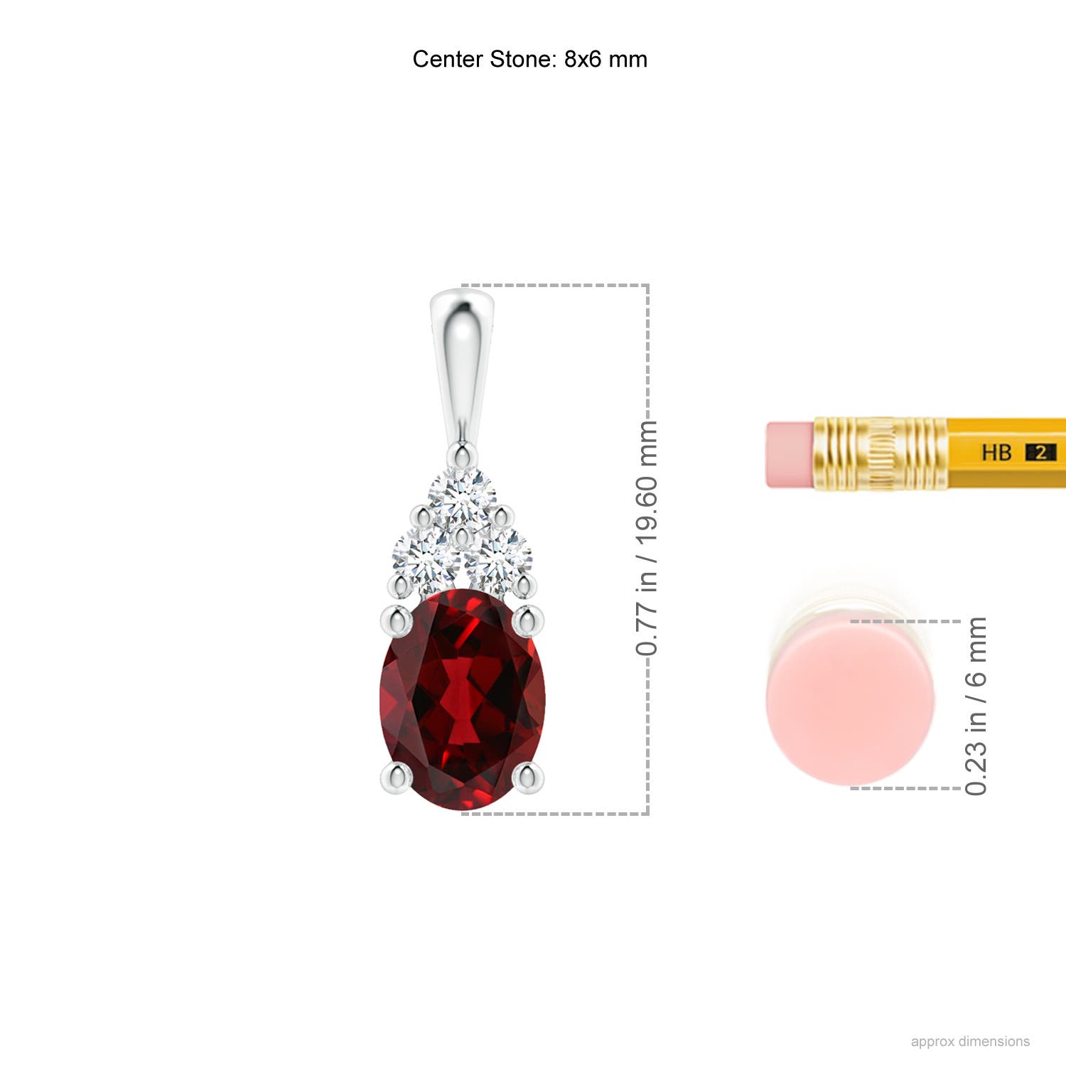 AAAA - Garnet / 1.66 CT / 14 KT White Gold