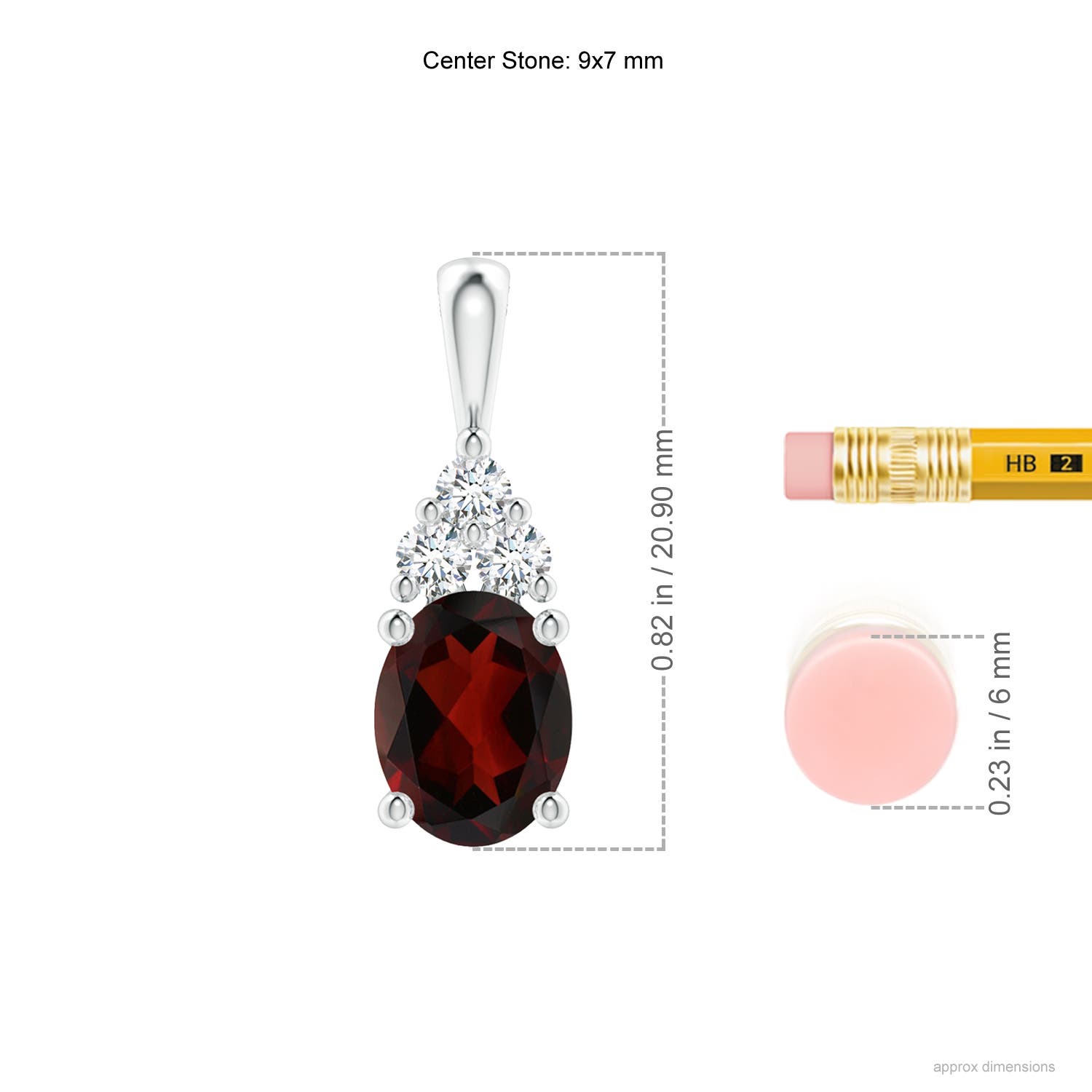 AA - Garnet / 2.23 CT / 14 KT White Gold