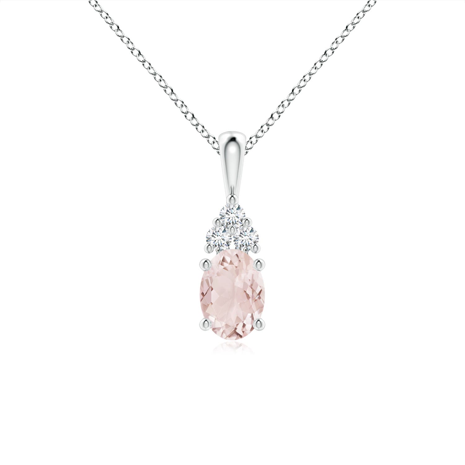 A - Morganite / 0.81 CT / 14 KT White Gold