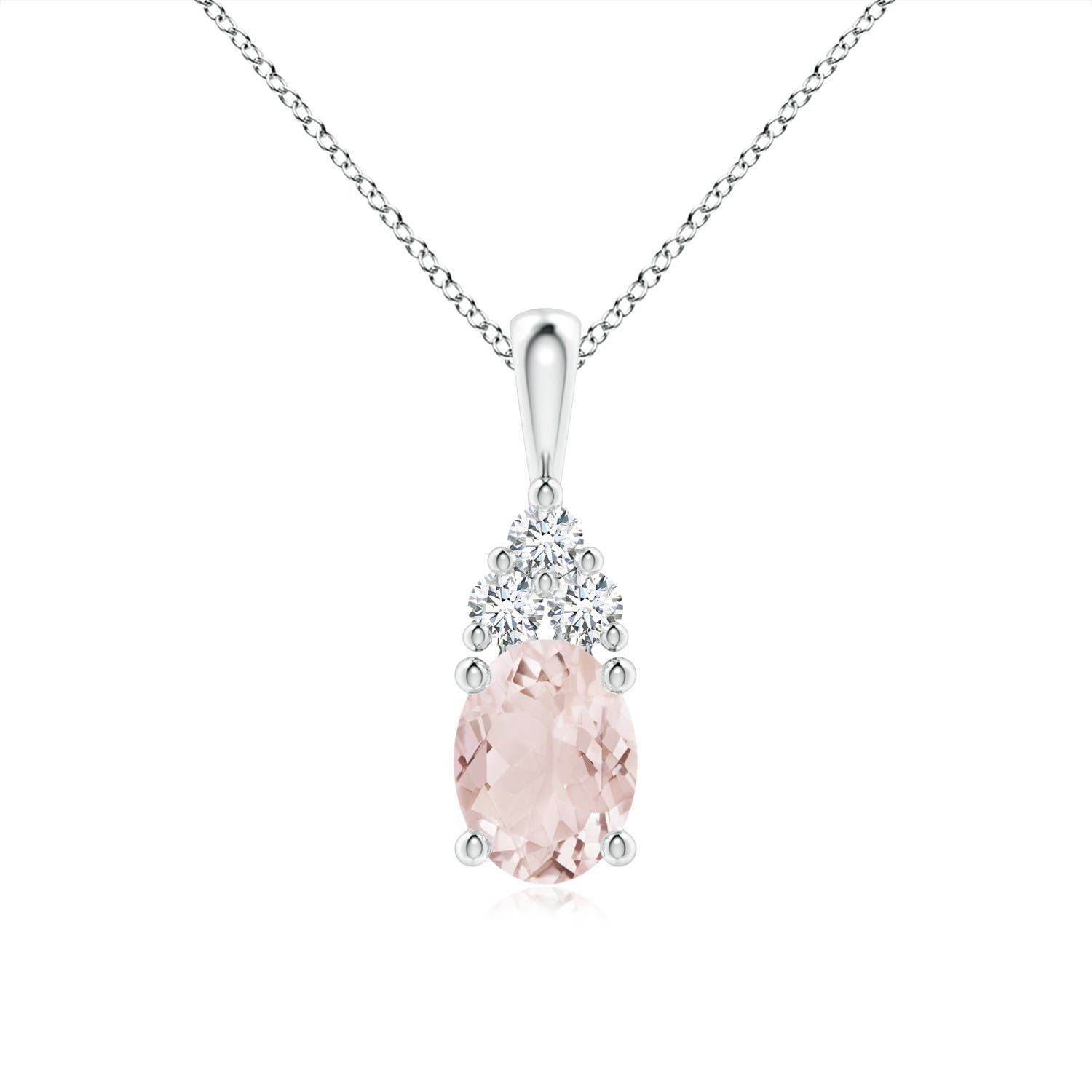 A - Morganite / 1.31 CT / 14 KT White Gold