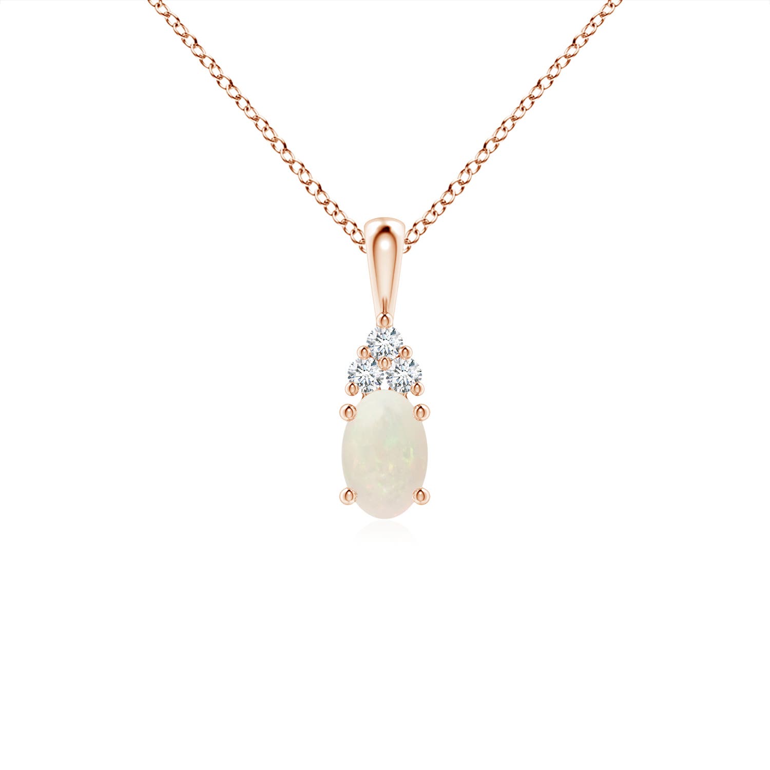 A - Opal / 0.34 CT / 14 KT Rose Gold