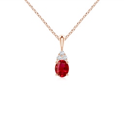 Drop Rose Gold Ruby Necklaces & Pendants