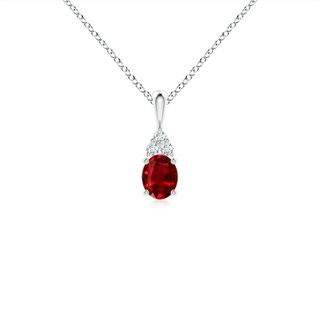 Oval Ruby Solitaire Pendant with Diamond Bale | Angara