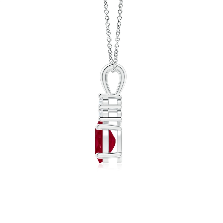 7x5mm AA Oval Ruby Solitaire Pendant with Trio Diamond in S999 Silver side 199