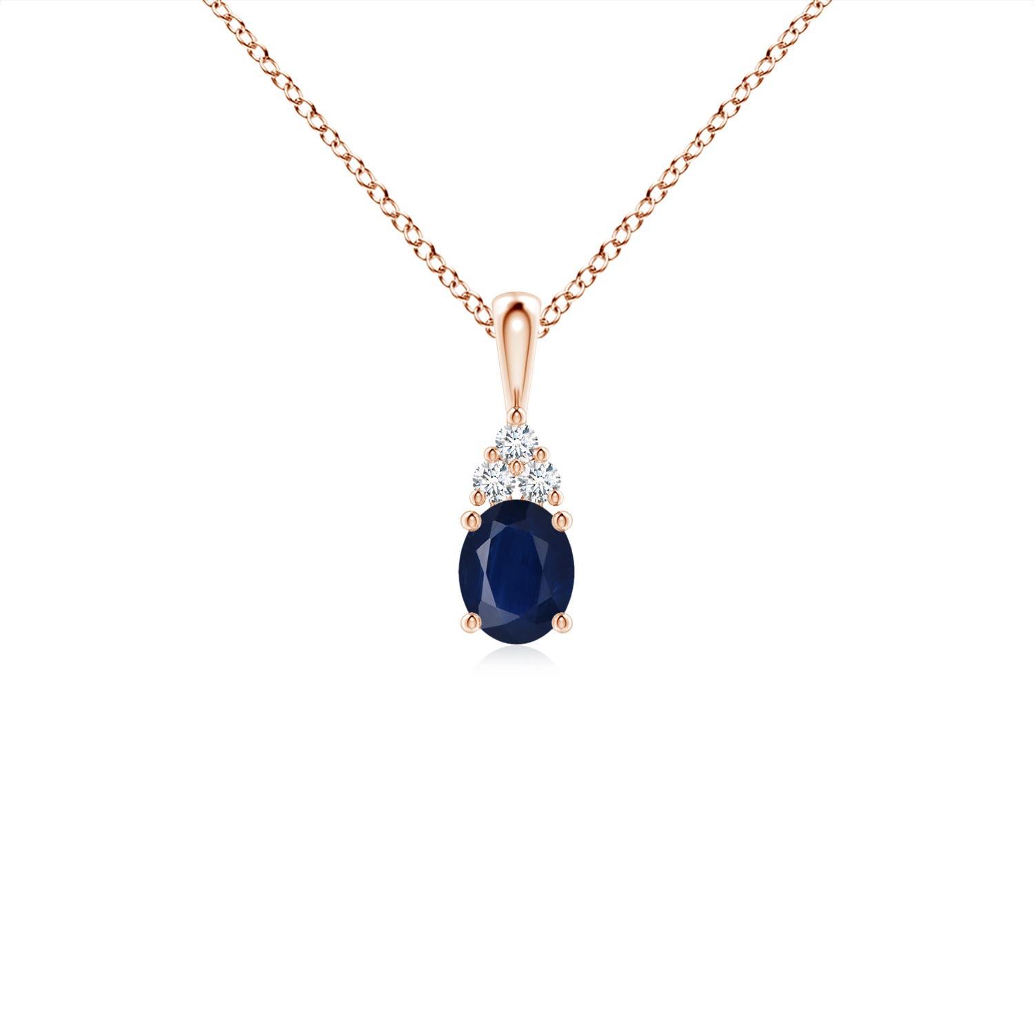 A - Blue Sapphire / 0.44 CT / 14 KT Rose Gold