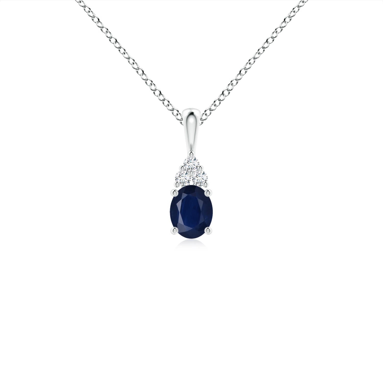 A - Blue Sapphire / 0.44 CT / 14 KT White Gold