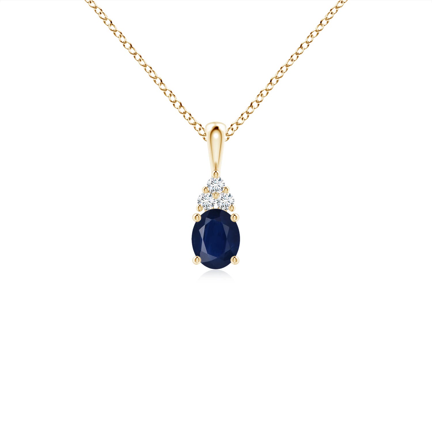 A - Blue Sapphire / 0.44 CT / 14 KT Yellow Gold