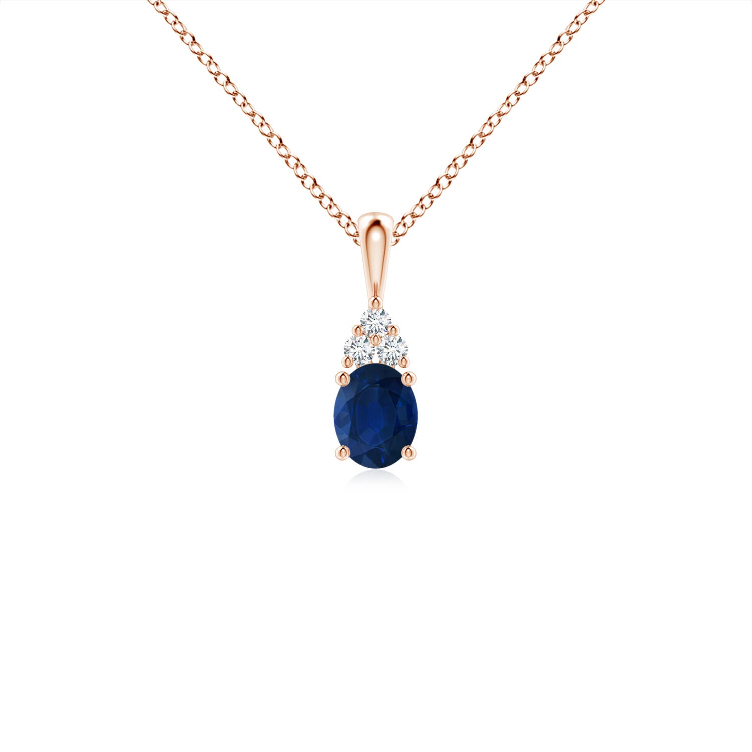 AA - Blue Sapphire / 0.44 CT / 14 KT Rose Gold