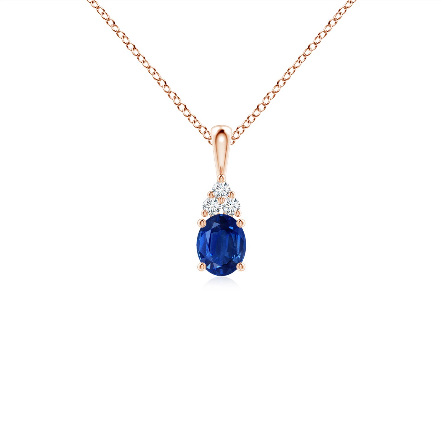 AAA - Blue Sapphire / 0.44 CT / 14 KT Rose Gold