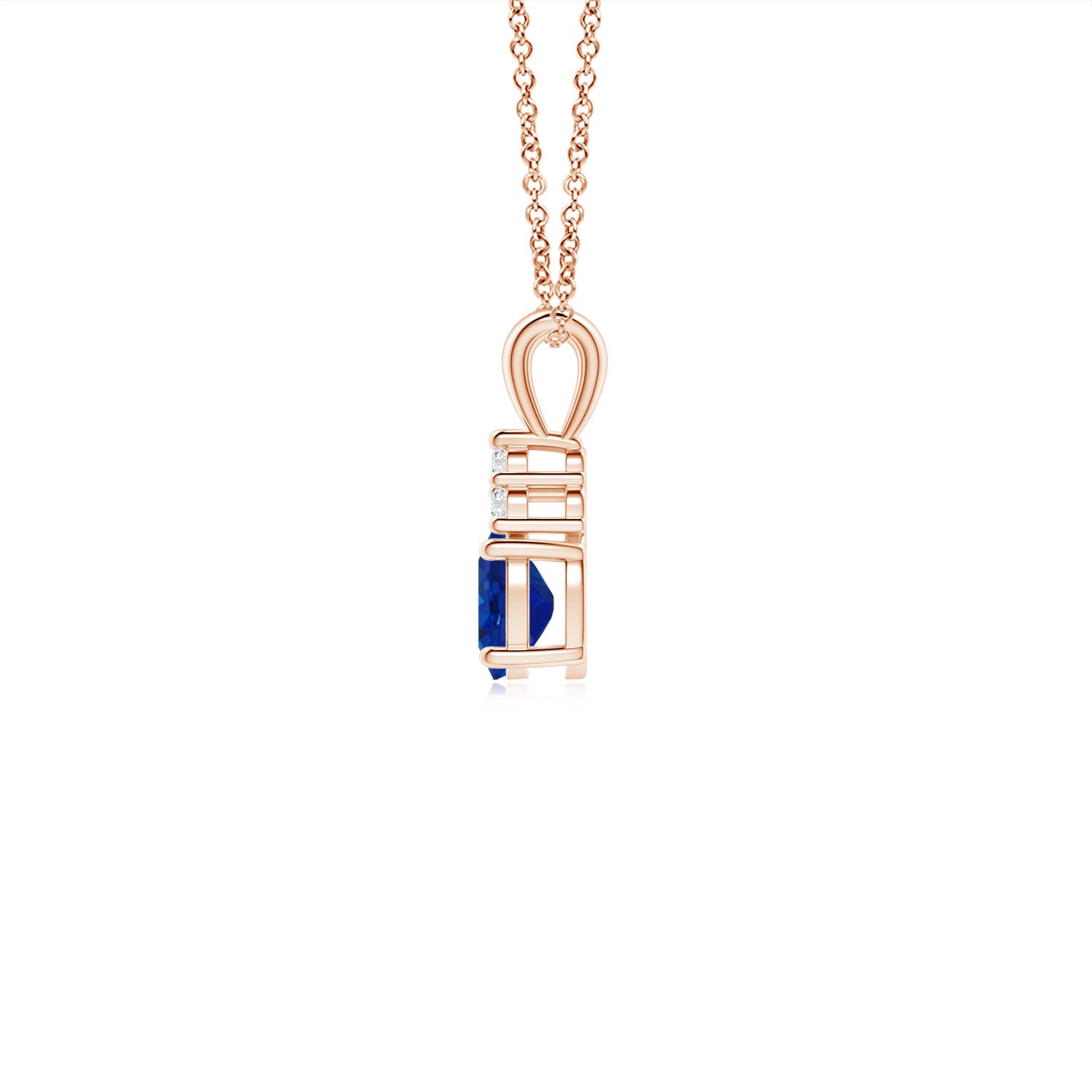 AAA - Blue Sapphire / 0.44 CT / 14 KT Rose Gold