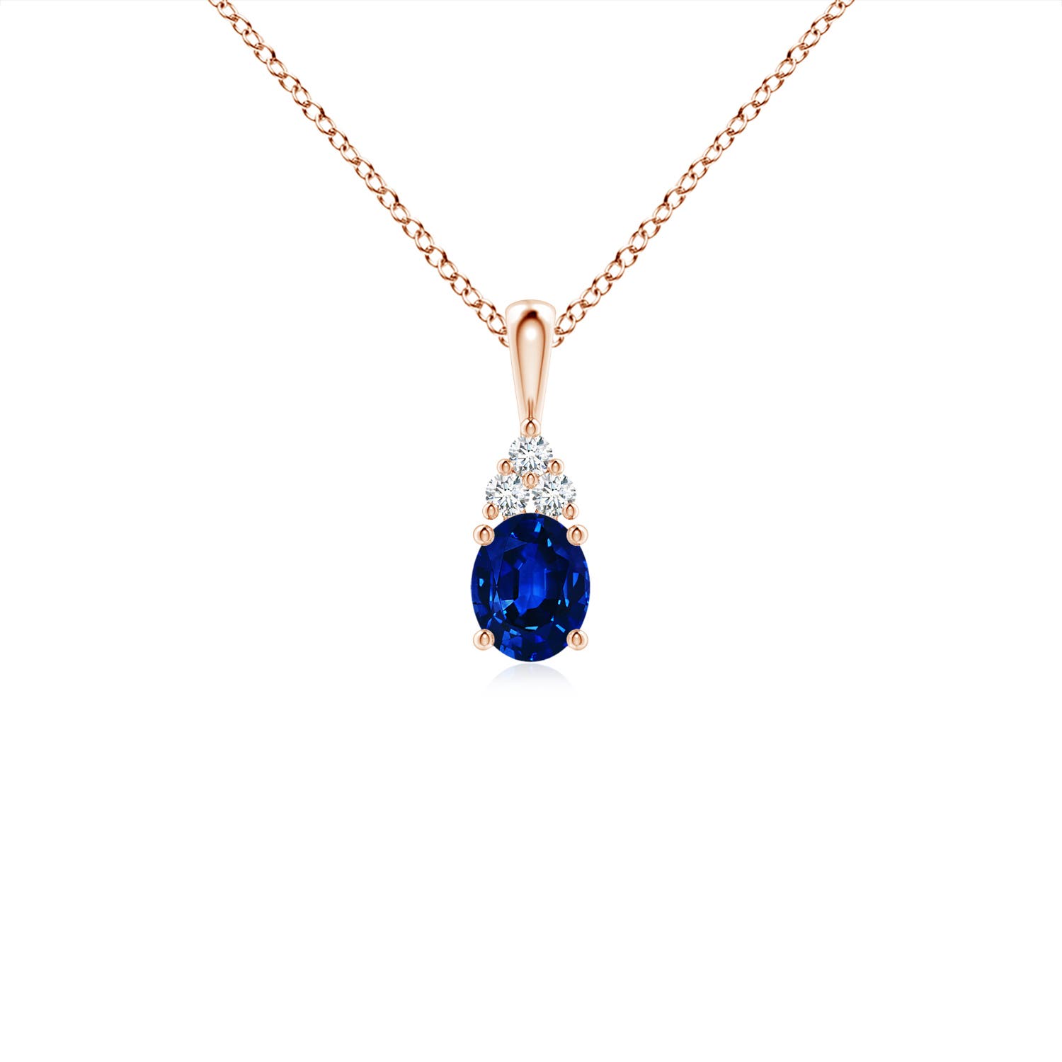 AAAA - Blue Sapphire / 0.44 CT / 14 KT Rose Gold