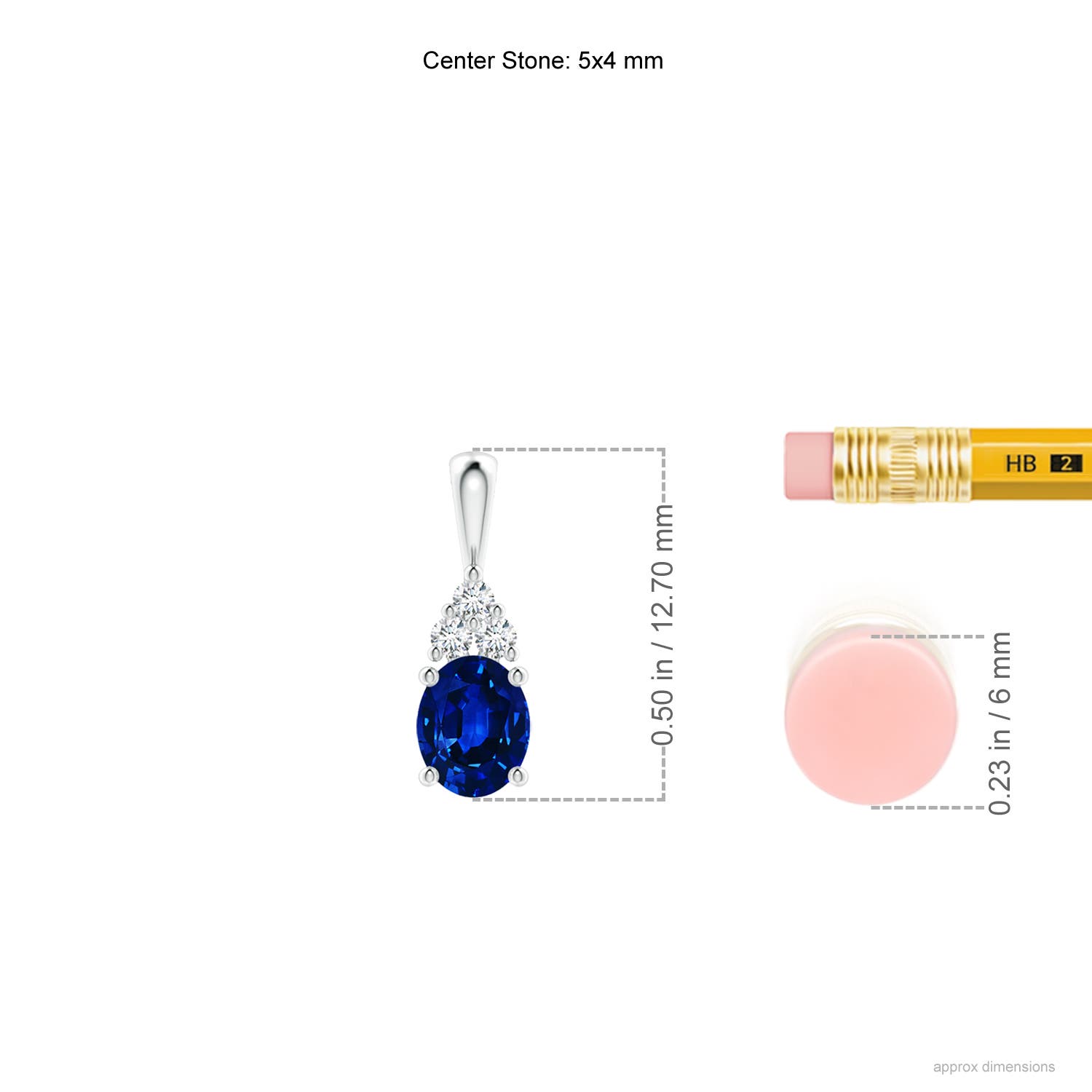 AAAA - Blue Sapphire / 0.44 CT / 14 KT White Gold