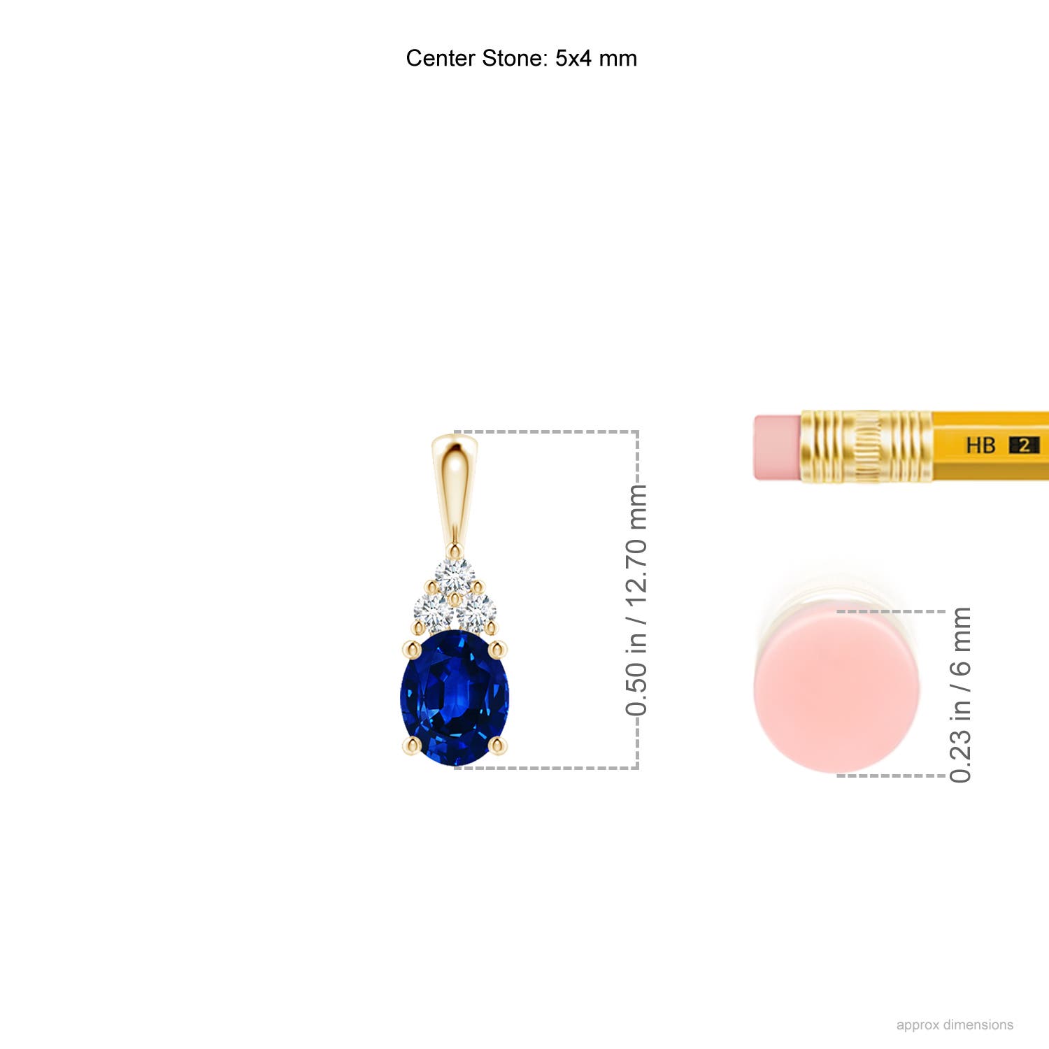 AAAA - Blue Sapphire / 0.44 CT / 14 KT Yellow Gold