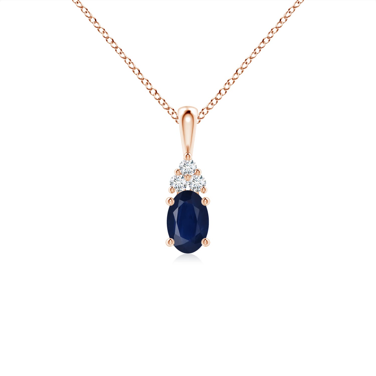 A - Blue Sapphire / 0.66 CT / 14 KT Rose Gold