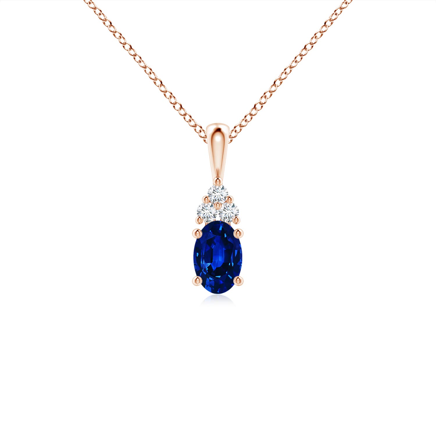 AAAA - Blue Sapphire / 0.66 CT / 14 KT Rose Gold