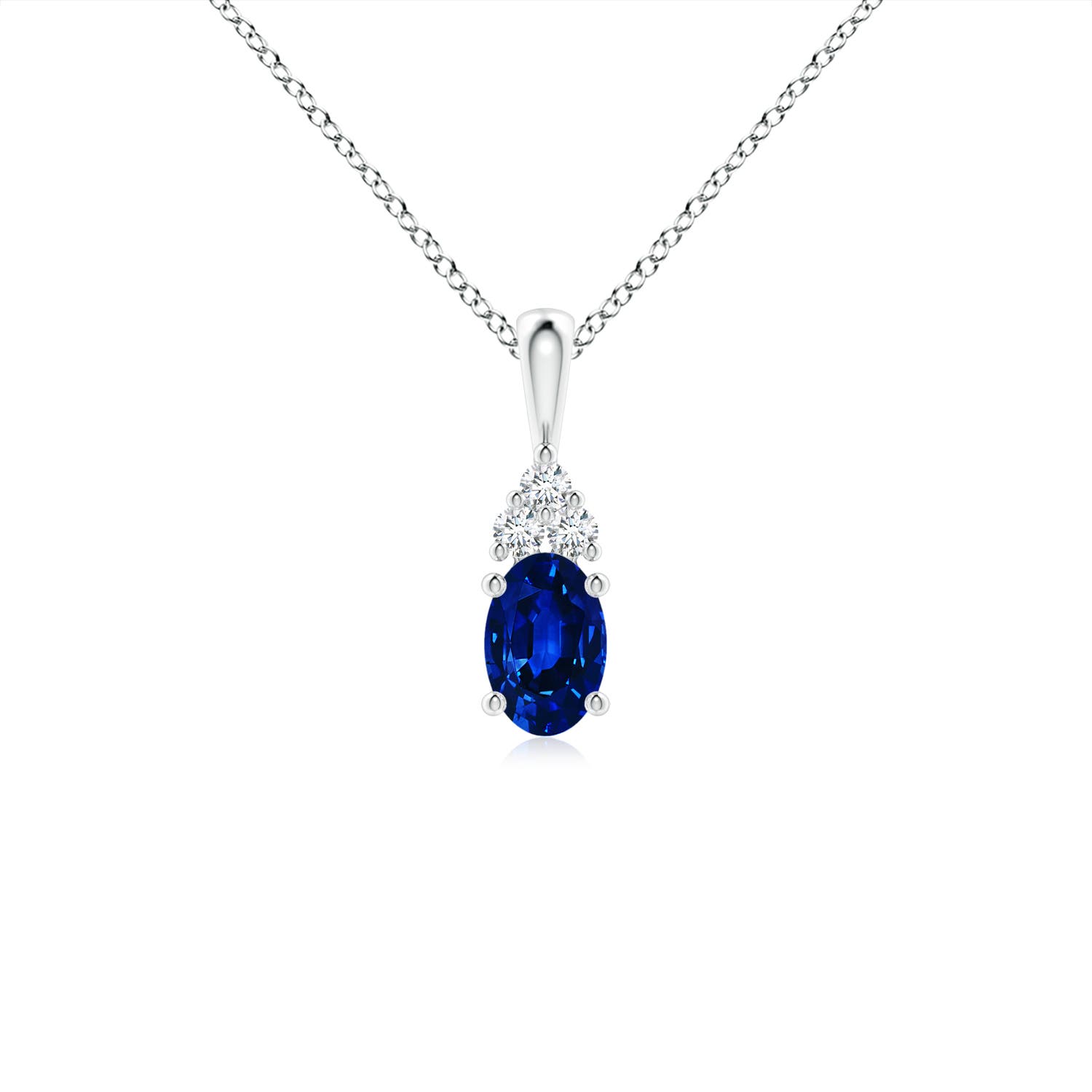 AAAA - Blue Sapphire / 0.66 CT / 14 KT White Gold