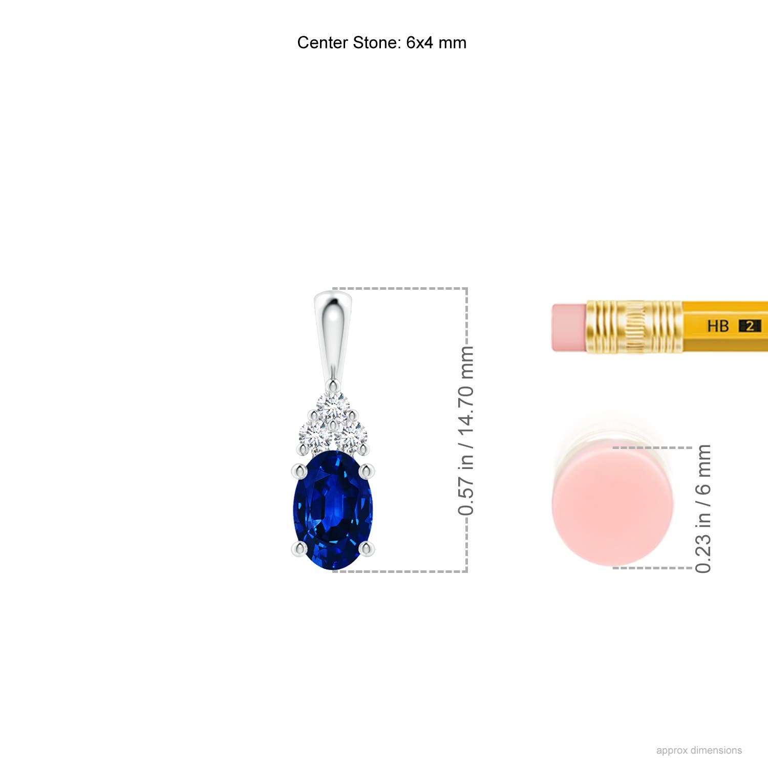 AAAA - Blue Sapphire / 0.66 CT / 14 KT White Gold