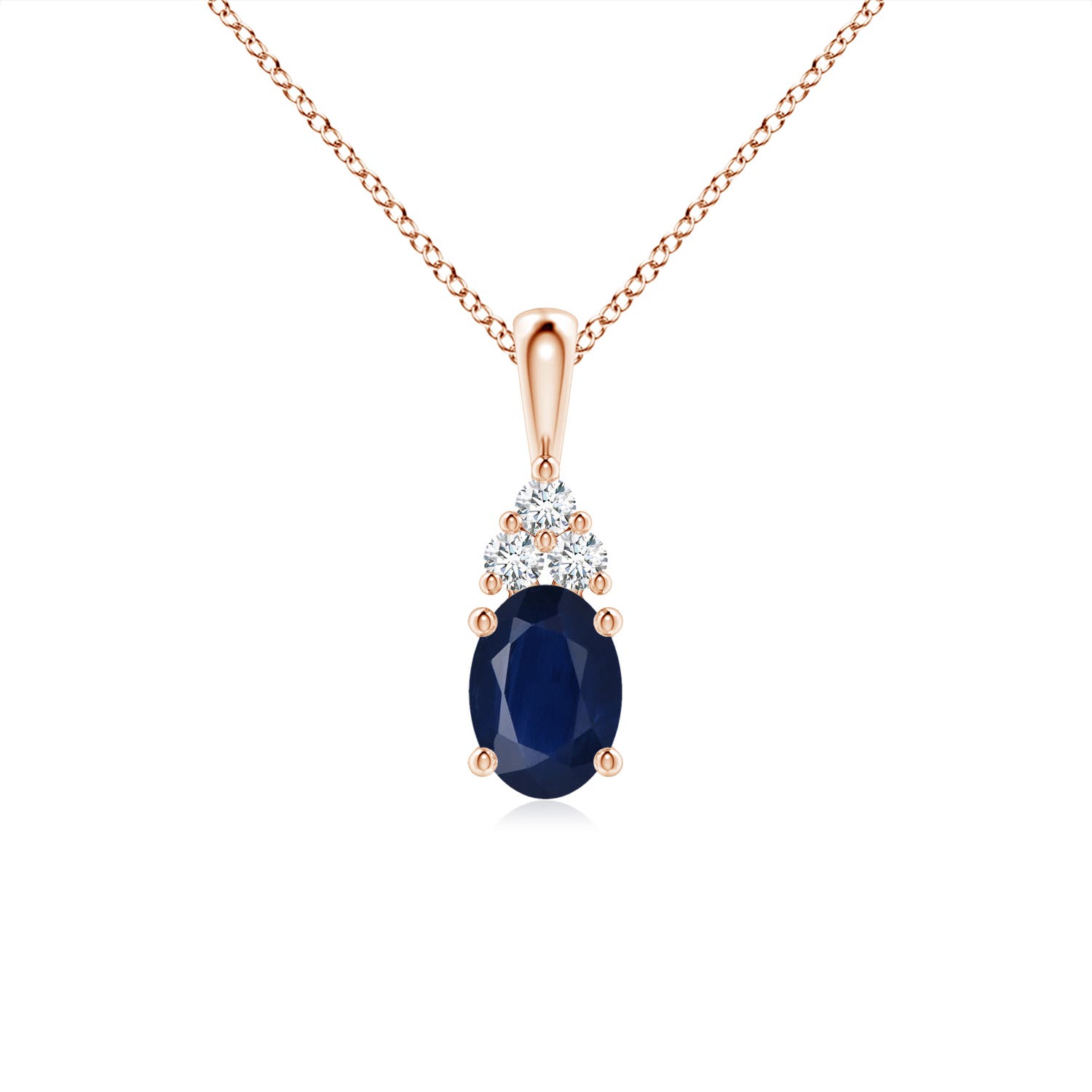 A - Blue Sapphire / 0.96 CT / 14 KT Rose Gold