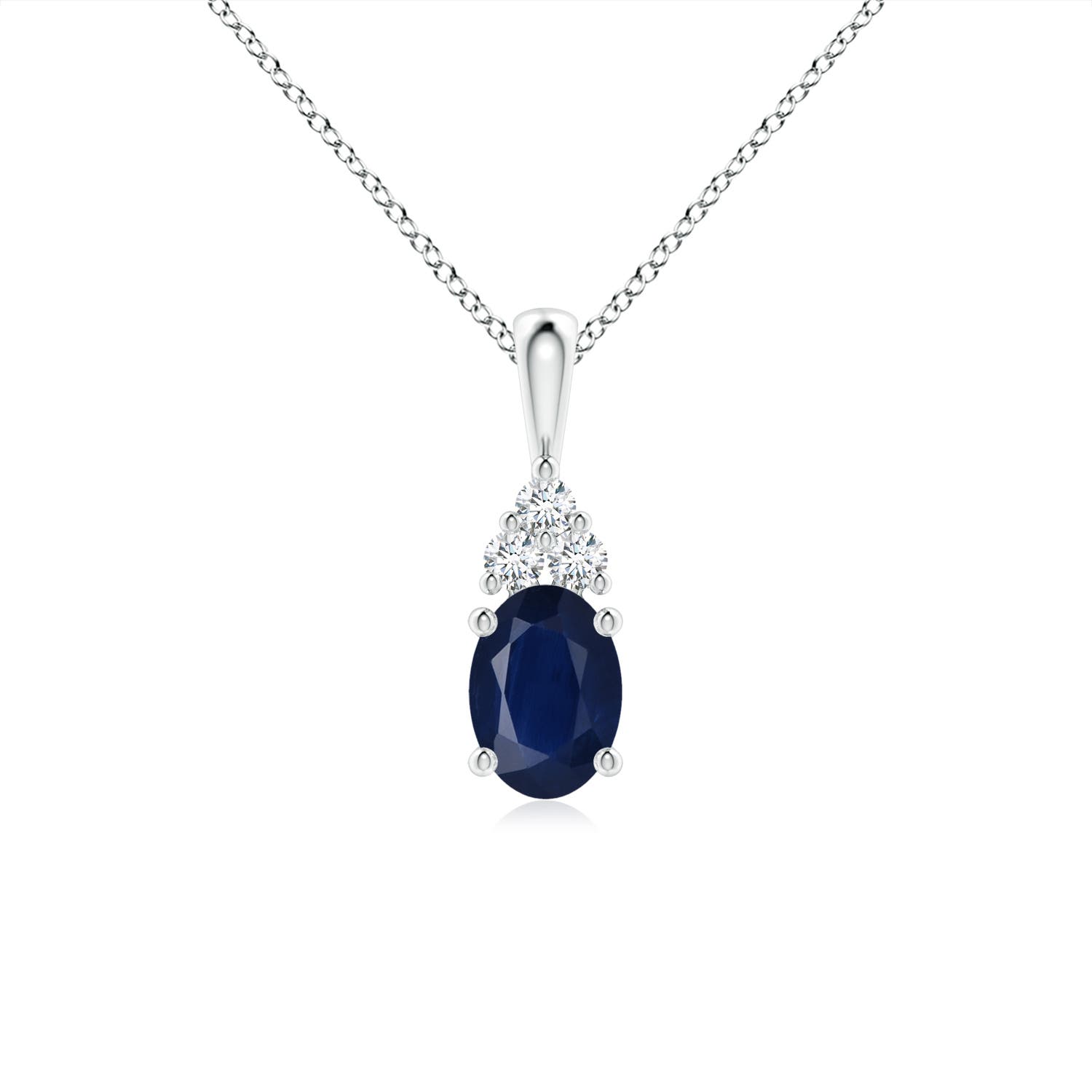 A - Blue Sapphire / 0.96 CT / 14 KT White Gold