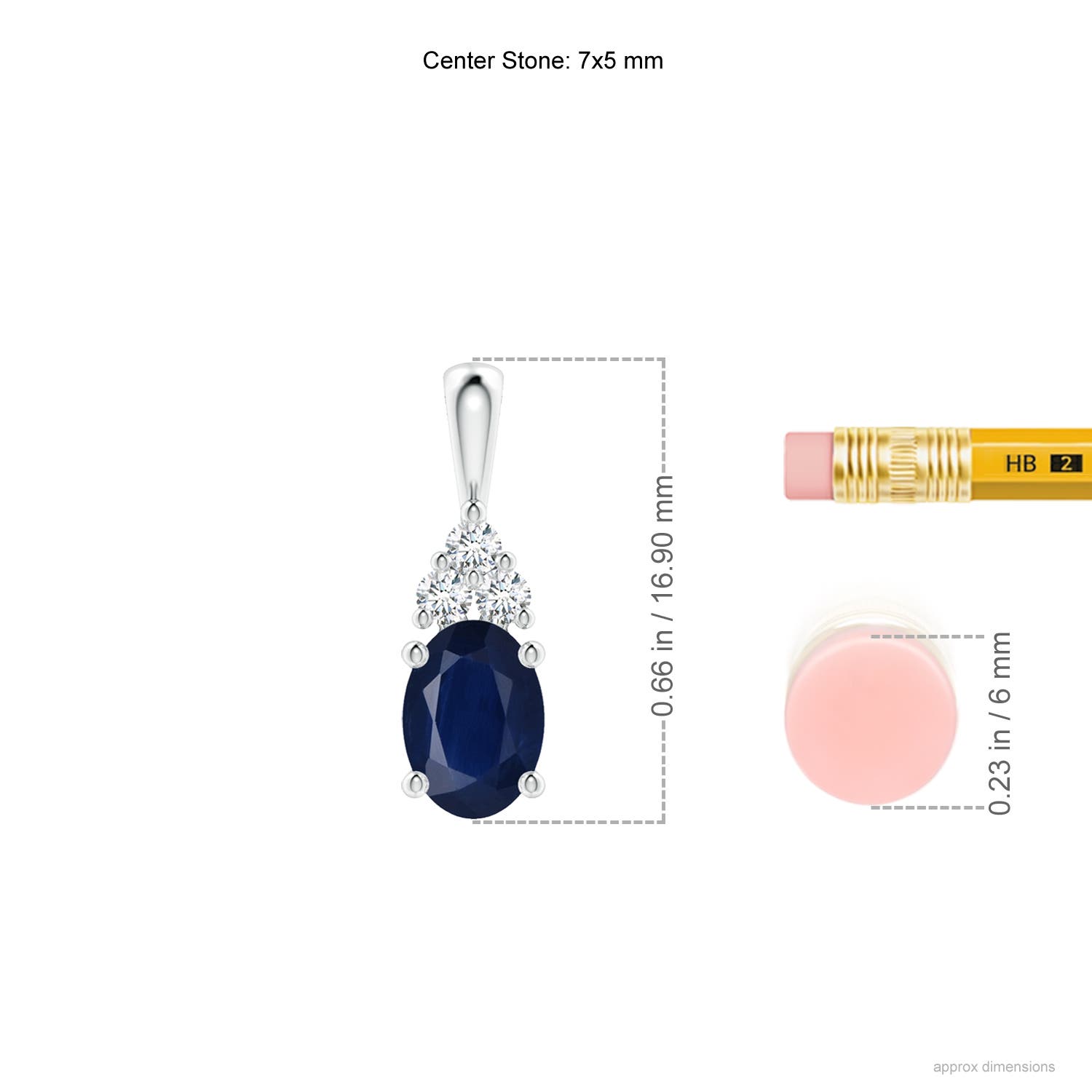 A - Blue Sapphire / 0.96 CT / 14 KT White Gold