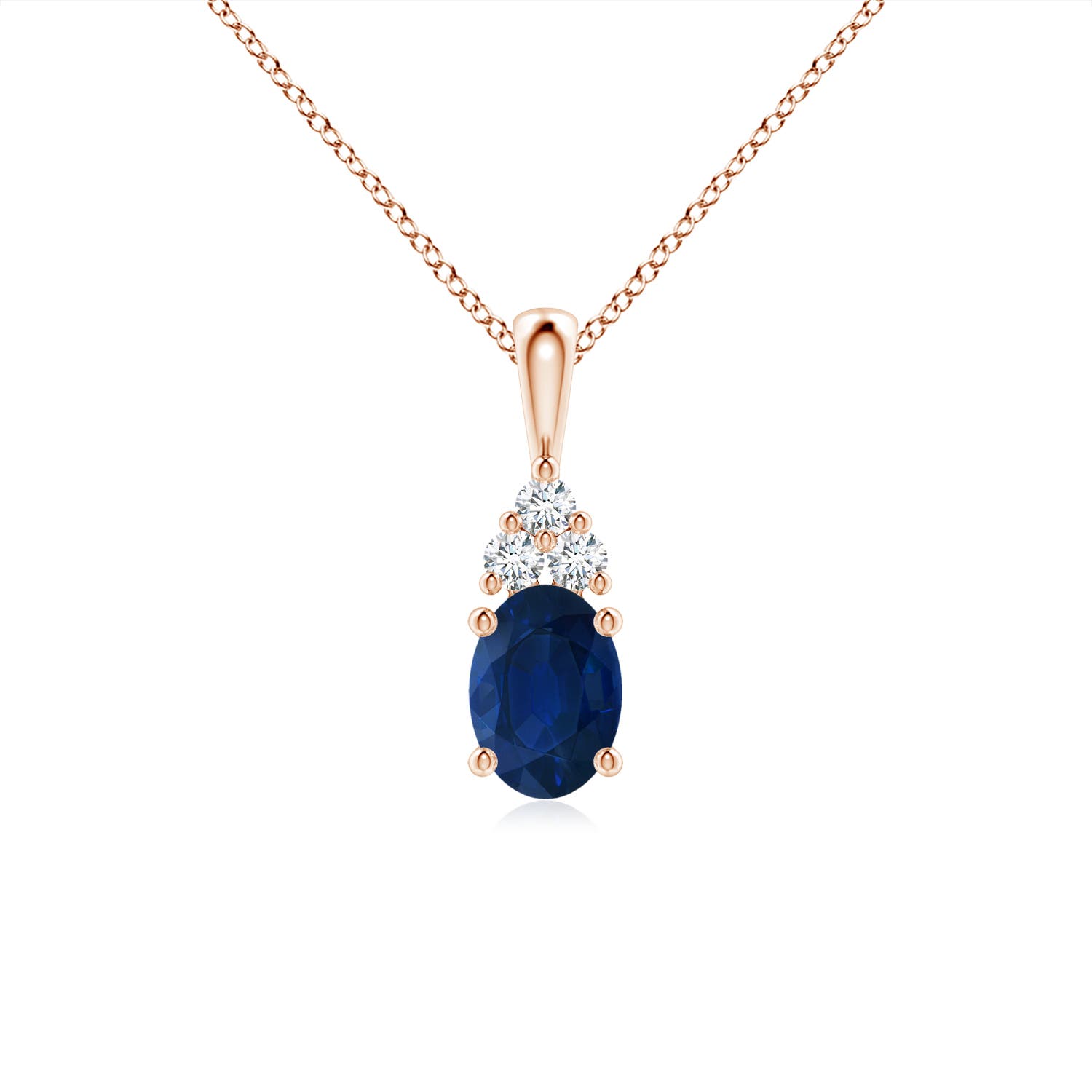 AA - Blue Sapphire / 0.96 CT / 14 KT Rose Gold