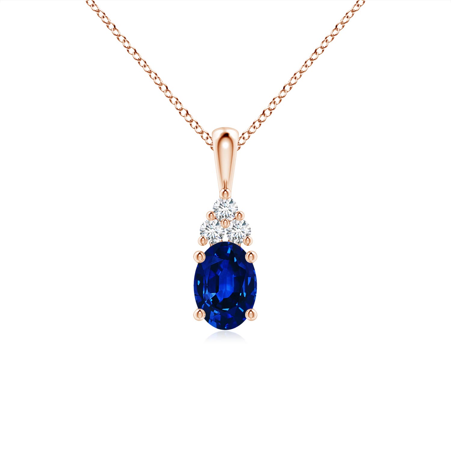 AAAA - Blue Sapphire / 0.96 CT / 14 KT Rose Gold